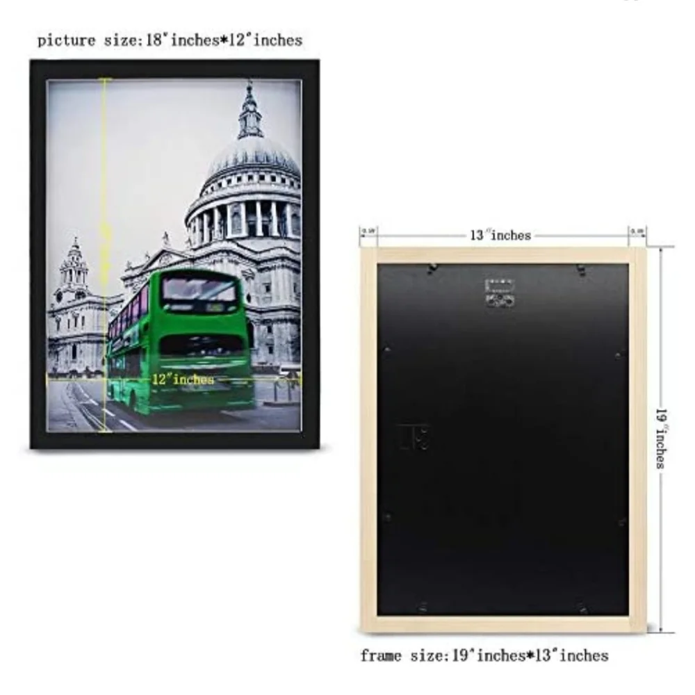 2 Kagyuan Photo Picture Frame Solid White Wood 12×18